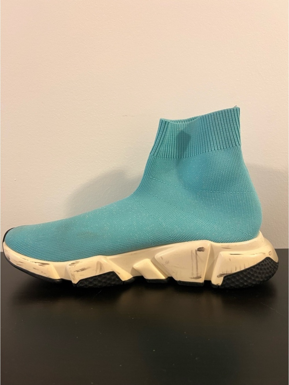 Balenciaga Speed Trainer Teal Knit Sock Sneakers Luxury Designer Shoes - Picture 6 of 9